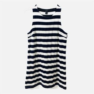 Forever 21 Black and White 🖤🤍 Wide Striped Tank Top Dress Scoop Neck Racerback
